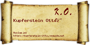 Kupferstein Ottó névjegykártya